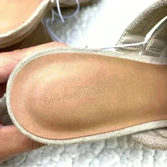 NWT Universal Thread Tan Faux Suede Square Toe Open Back Block Heel Mule Size 11 - Picture 8 of 12